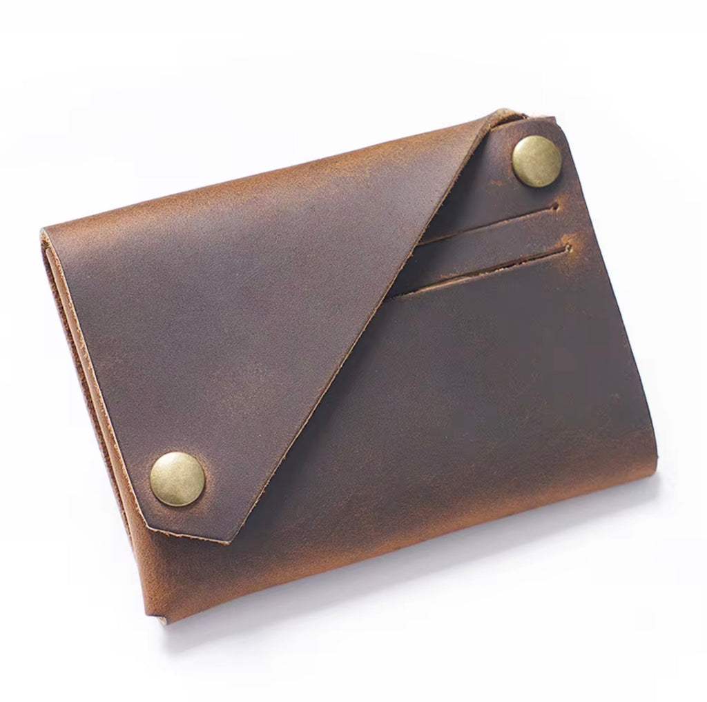 Modern Minimalist Snap Closure Card Holder | Compact Slim Wallet for Cards & Cash