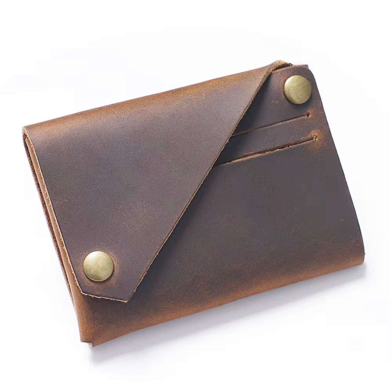 Modern Minimalist Snap Closure Card Holder | Compact Slim Wallet for Cards & Cash