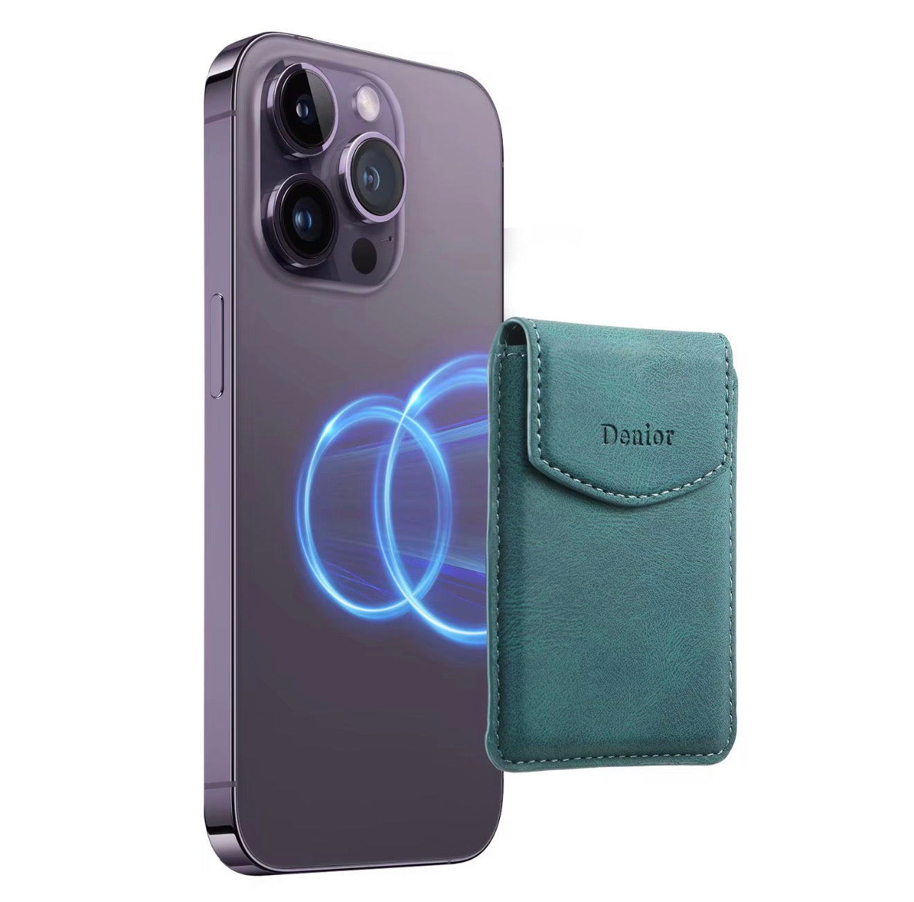 PU Leather Magnetic Card Holder Wallet with Snap Cover – Slim, Secure & MagSafe Compatible