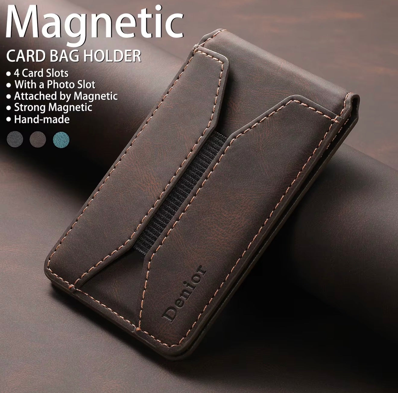 Magnetic PU Leather Card Holder Wallet – Sleek, Slim & Secure