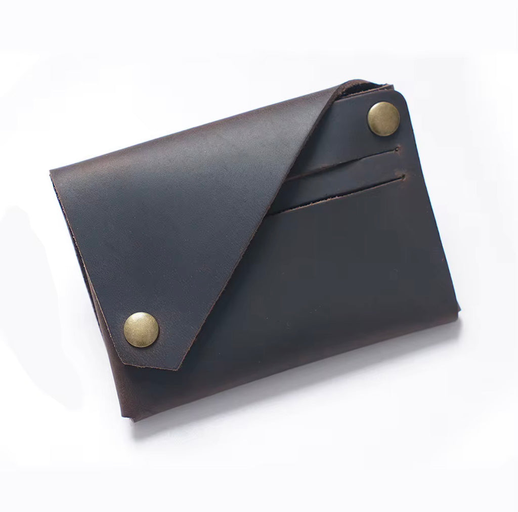 Modern Minimalist Snap Closure Card Holder | Compact Slim Wallet for Cards & Cash