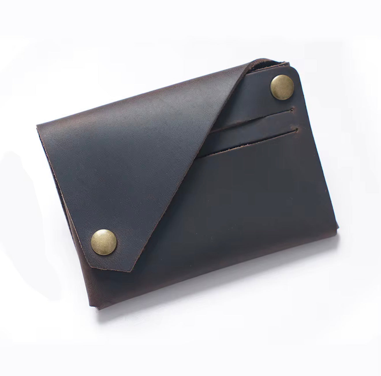 Modern Minimalist Snap Closure Card Holder | Compact Slim Wallet for Cards & Cash