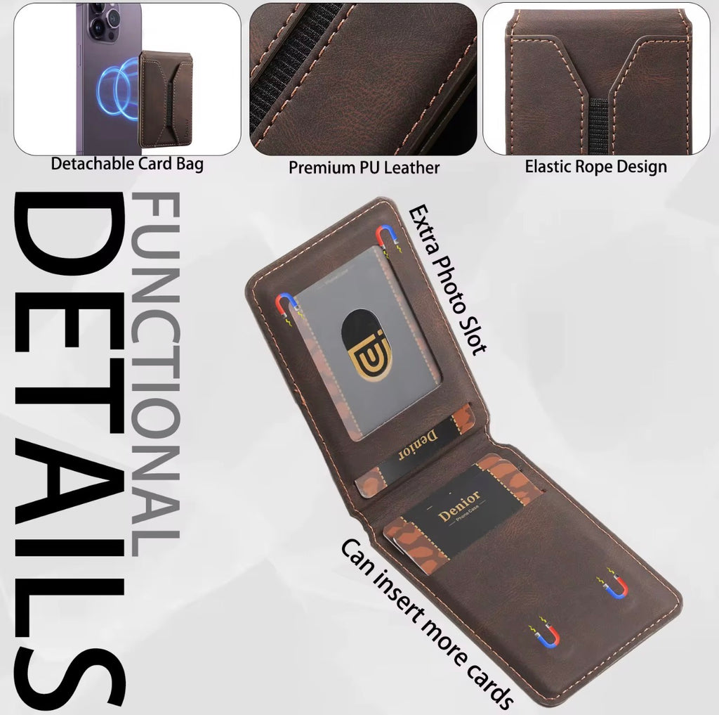 Magnetic PU Leather Card Holder Wallet – Sleek, Slim & Secure