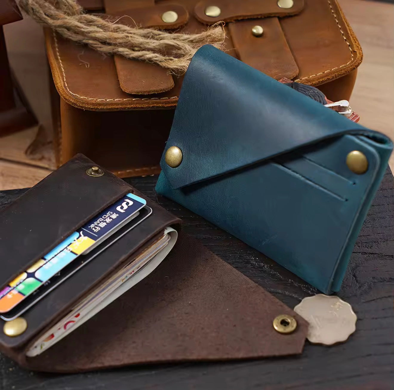 Modern Minimalist Snap Closure Card Holder | Compact Slim Wallet for Cards & Cash