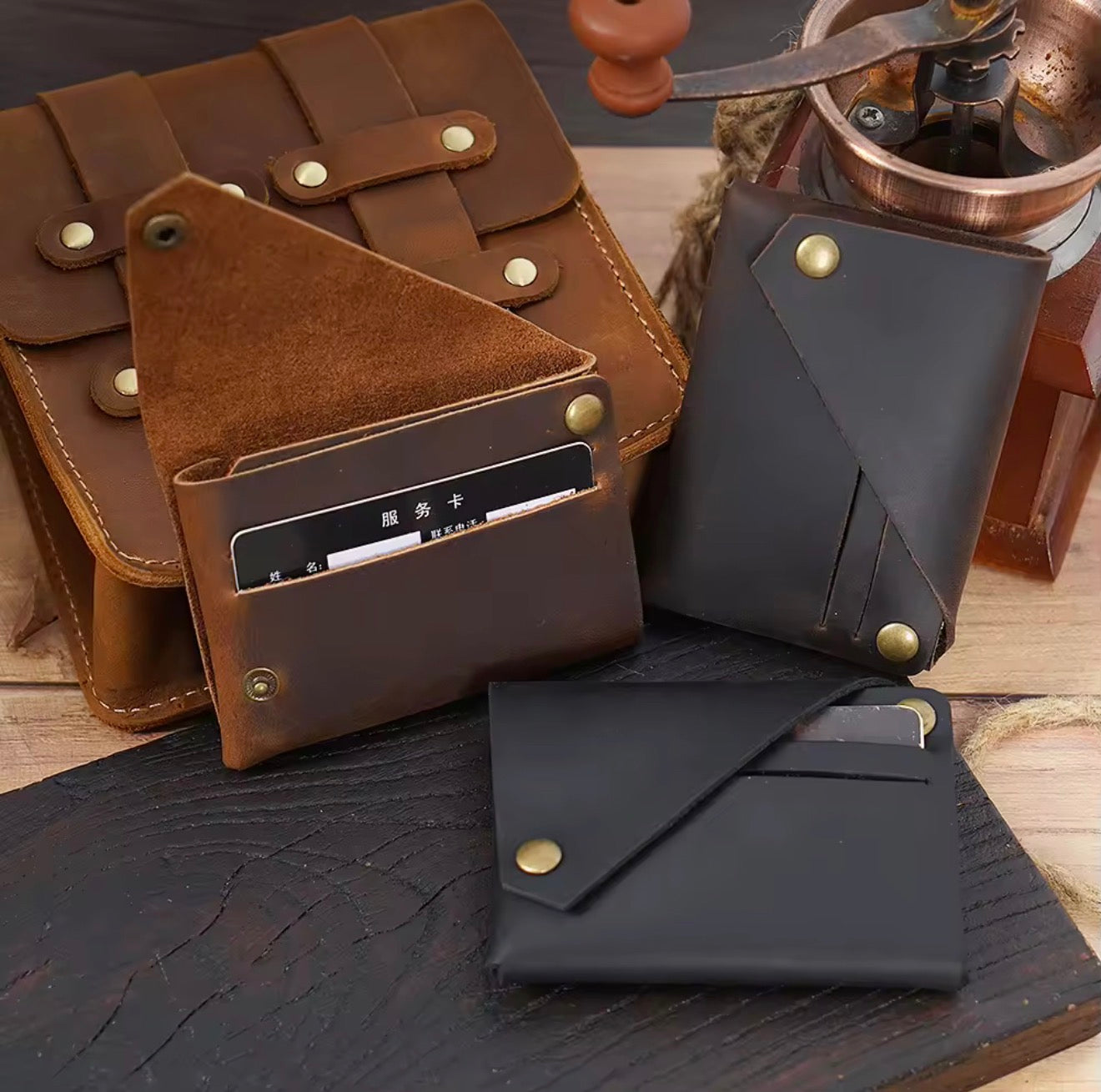 Modern Minimalist Snap Closure Card Holder | Compact Slim Wallet for Cards & Cash