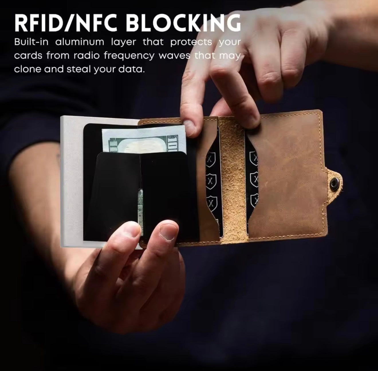 Smart Pop-Up Card Holder Wallet with RFID Protection | Slim & Secure Quick Access Everyday Carry