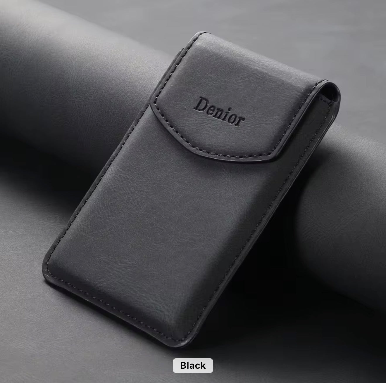 PU Leather Magnetic Card Holder Wallet with Snap Cover – Slim, Secure & MagSafe Compatible